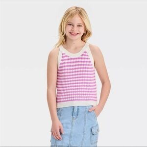 Girls' Striped Sweater Tank Top - Cat & Jack™ Lavender XL